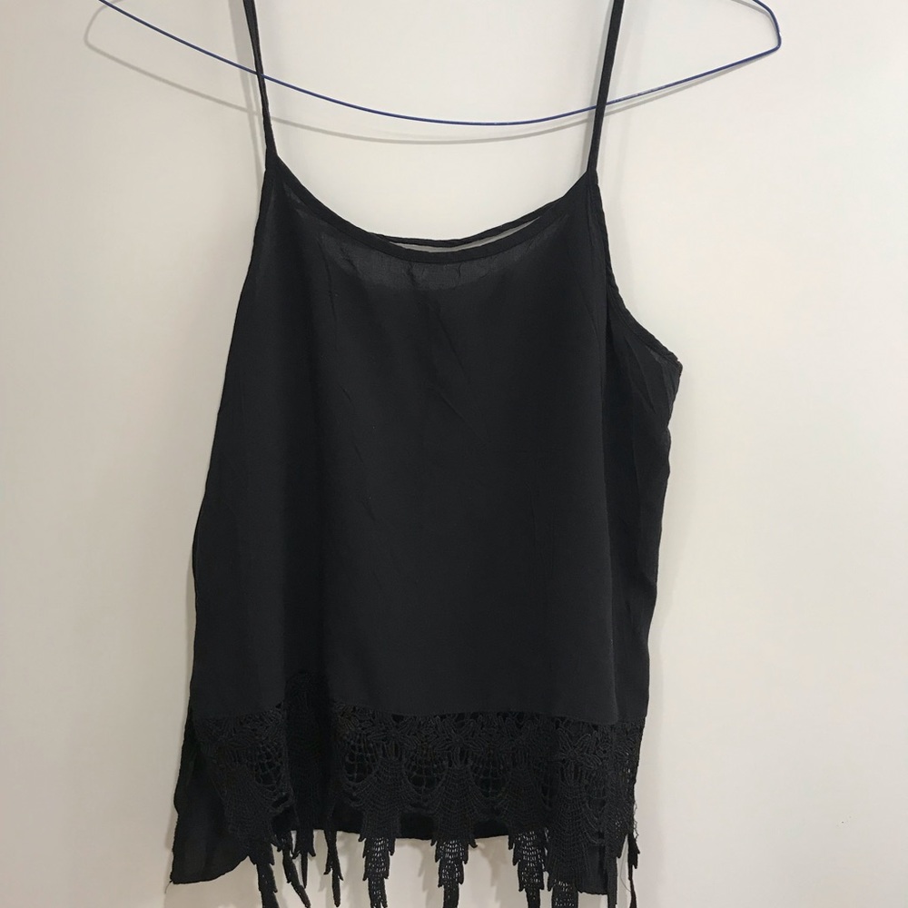 Painted threads Black Tank Top